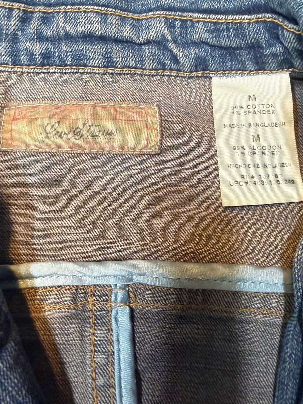 Denim Button-Front Women’s Jacket in Blue Levi Straus - Picture 8 of 9